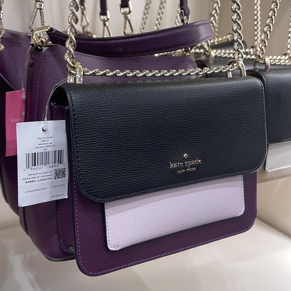 Kate Spade Remi Flap Chain Crossbody 
Colorblock 
Ripe Plum - Picture 13 of 16